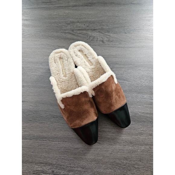 Veronica Beard Women's Brown Cedar Cecile Shearling Mule NWOB Size 8.5 - Picture 5 of 11